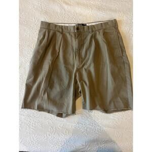 Polo Ralph Lauren Cutoff Pleated Chino Shorts Khaki 34 x 7.5 Mens 100% Cotton